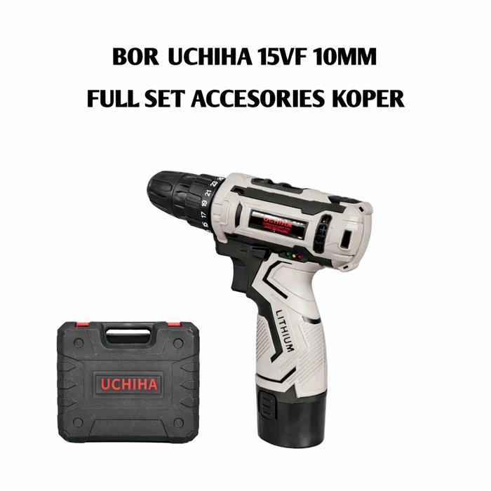 Bor Uchiha 15Vf Baterai Cordless Bor Besi Kayu Tembok Torsi