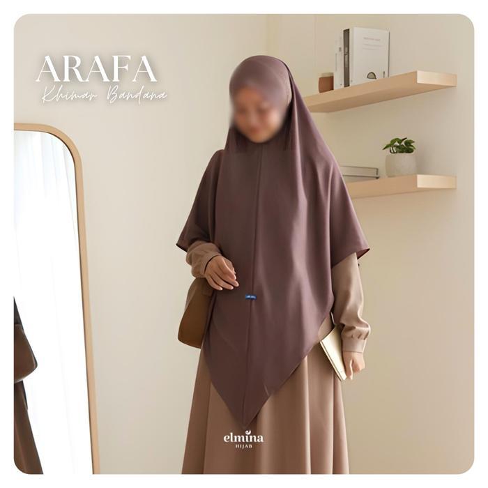 Elmina Arafa Khimar Bandana Set Khimar Bandana & Cadar Material Polo Linen V-Shape Cutting Jahit
