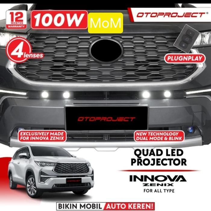 OTOPROJECT Quad Led Mini Projector Light INNOVA ZENIX Lampu Tambahan Quad Led Projector