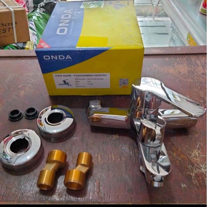 Kran Mixer Onda Bathtub /Keran Onda Bath-Tul 1/2 Panas Dingin Kran Cabang 2