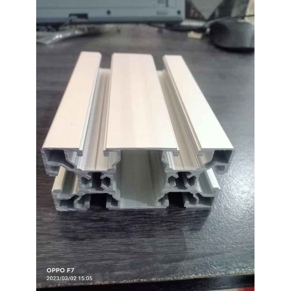 ALUMINIUM PROFILE 4080 LIGHT T-SLOT SILVER PER 6000MM