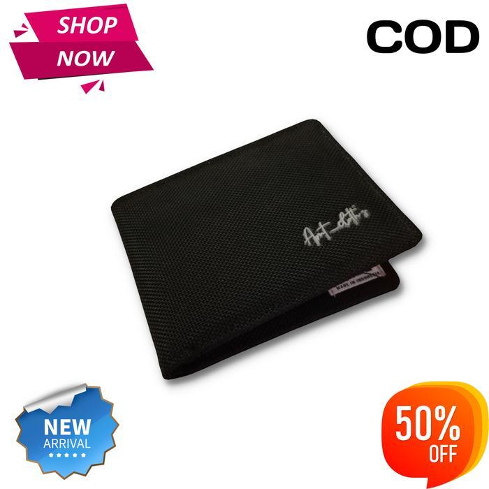 Eiger Wallet - Dompet Pria Bahan Kulit Canvas Denim Kartu Uang Hitam