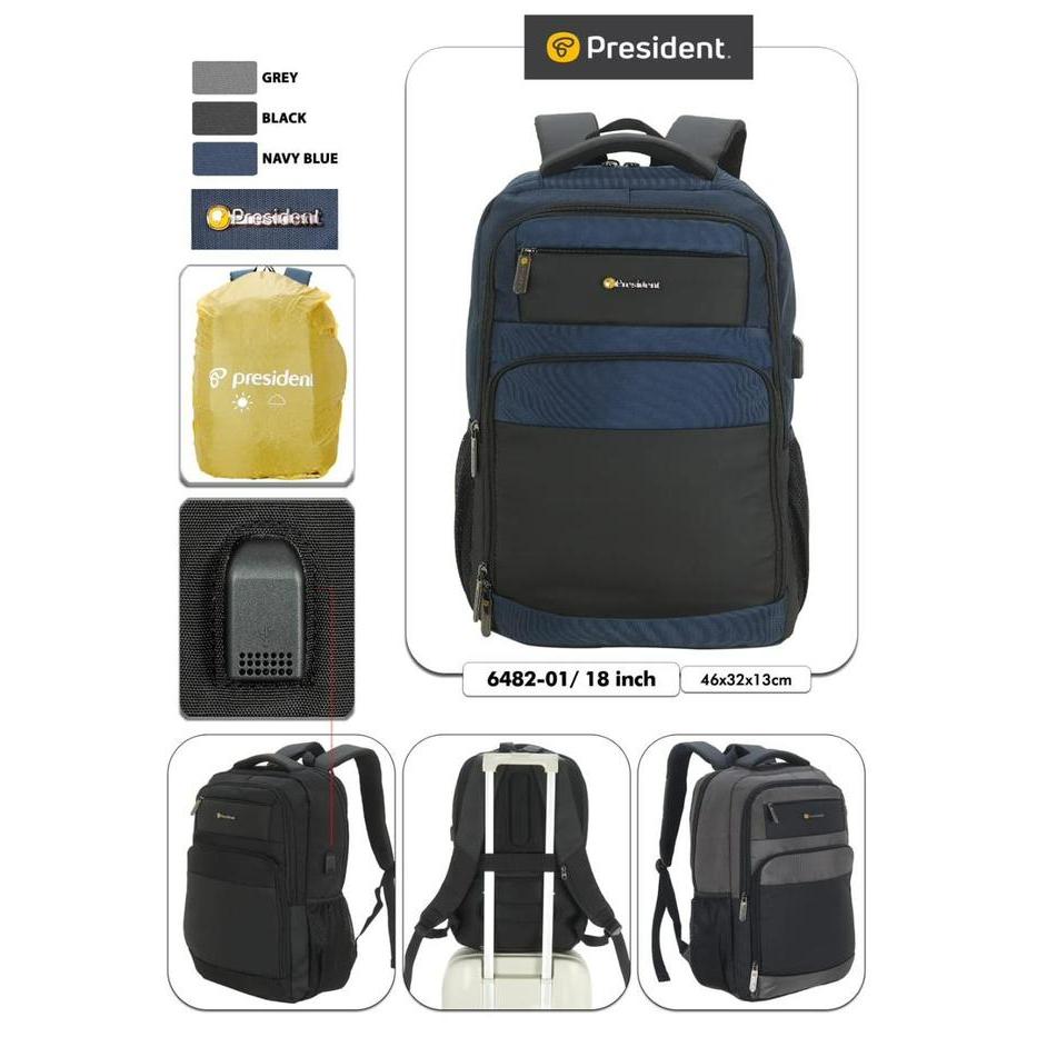 PRESIDENT ORIGINAL - TAS RANSEL PRESIDENT BP 6482 - 26 - BACKPACK PRESIDENT ORIGINAL - TAS LAPTOP &