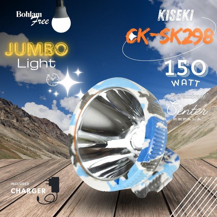 Senter Kepala Headlamp Kiseki CK-SK298 150 Watt Putih