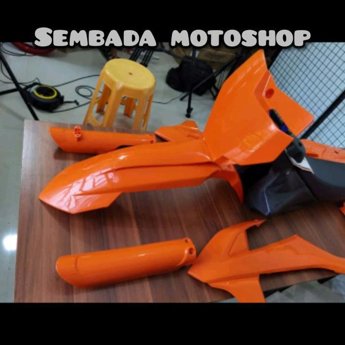 Body Set HRV KTM 85 2020 Cover set ktm 85 Body Trail Custom KTM 85 2020 HARVY MX - Orange-Putih