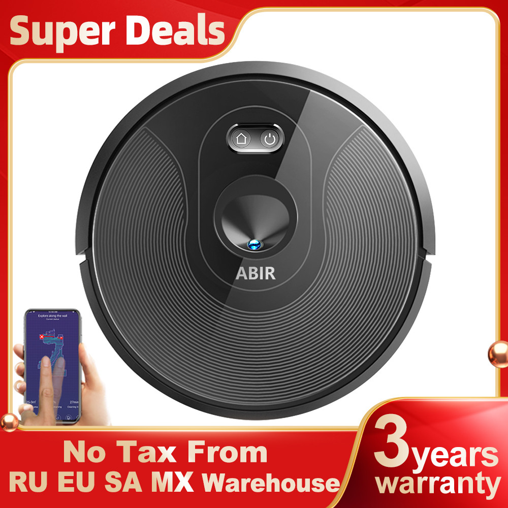 Robot Vacuum Cleaner ABIR X6 ,Visual Navigation,APP Virtual Barrier,6000PA Suction,Smart Home