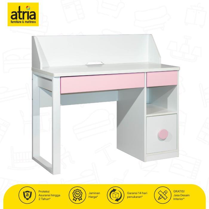 Meja Belajar Anak Atria White Pink Lala Kids