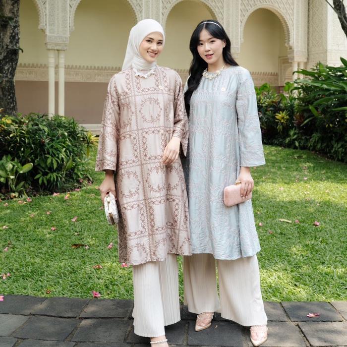 PREMIUM WOMENWEAR INDONESIA Qiana Tunik Tunik Brukat Wanita Tunik Wanita Mewah Tunik Kondangan Tunik