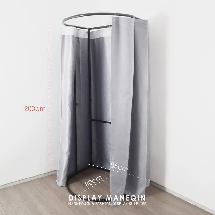 Kamar Pas Fitting Room Premium Bongkar Pasang Portable FREE Gorden dan Gantungan Pakaian