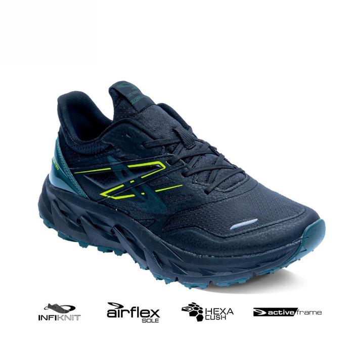 910 Nineten Sepatu Trail - Hiking - YUZA EVO HITAM HIJAU TUA JINGGA