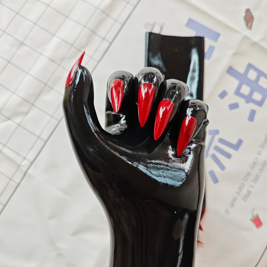 Dress Male To Female Oil Shiny Black Super Thin Latex Zentai Red Flat Nails Fetish Sheer Cosplay