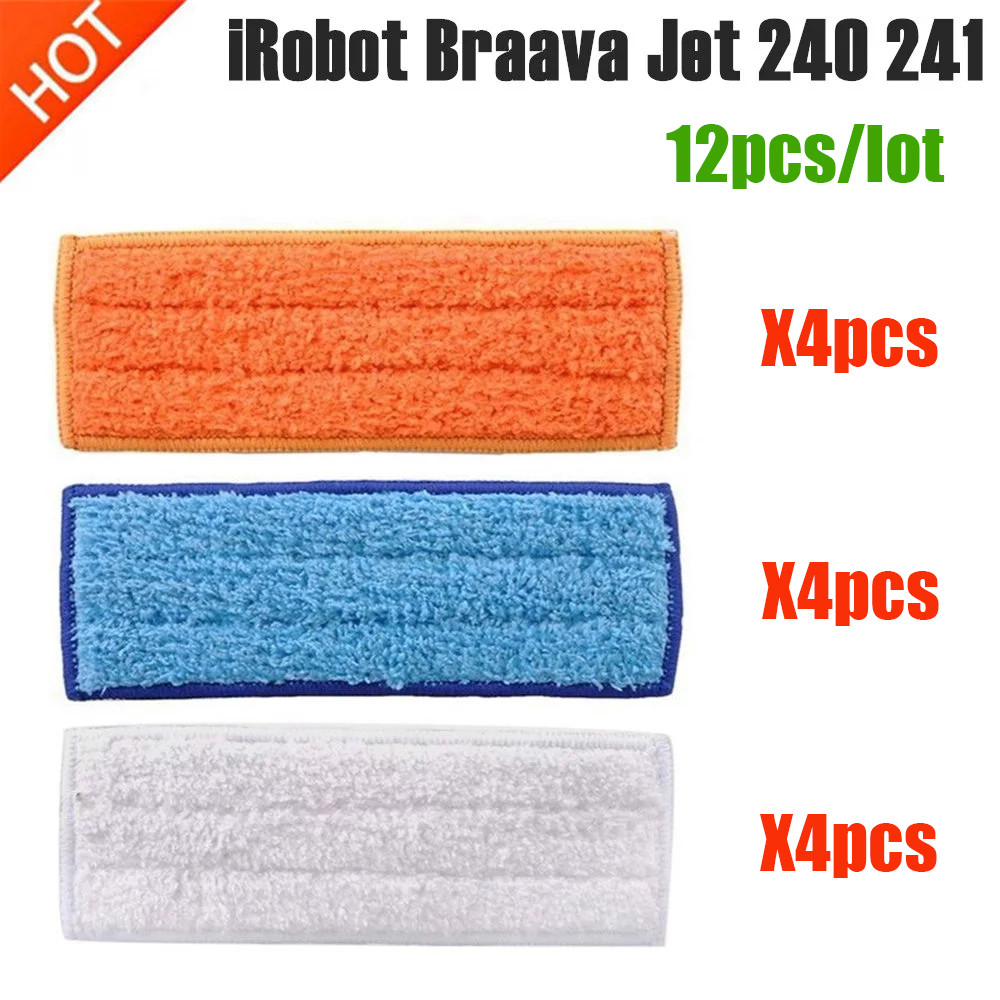Washable Wet Mopping Pads Damp Pads Dry Pad Cloth For Irobot Braava Jet 240 241 Cleaner Robot Spare