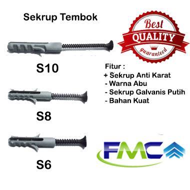 "New" Fisher S5 S6 S8 S10 Sekrup Baut Dinding Tembok Per 12pcs Gypsum Tutup Skrup Murah