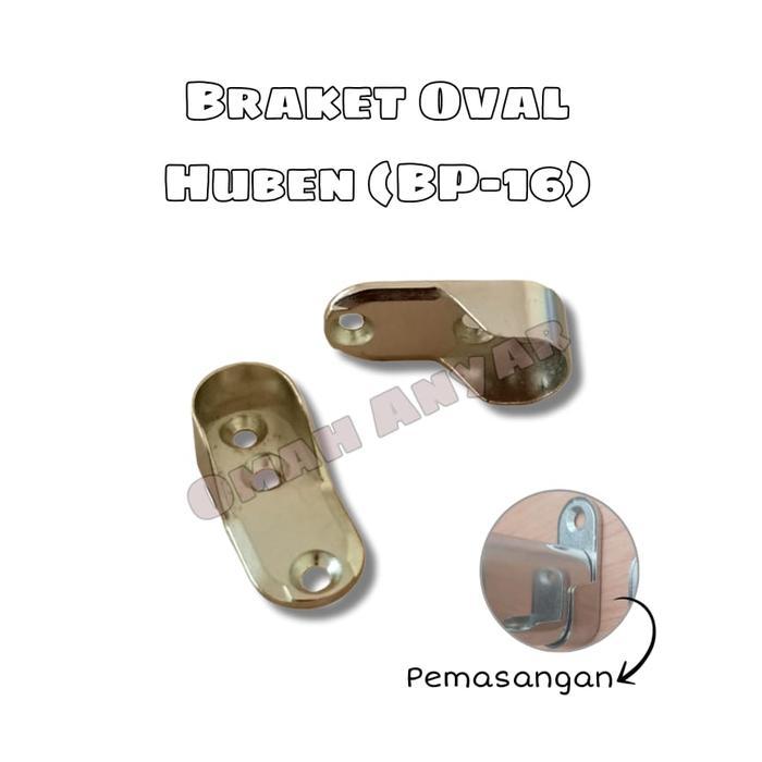 1 PASANG Braket Pipa Oval Huben Besi BP-16