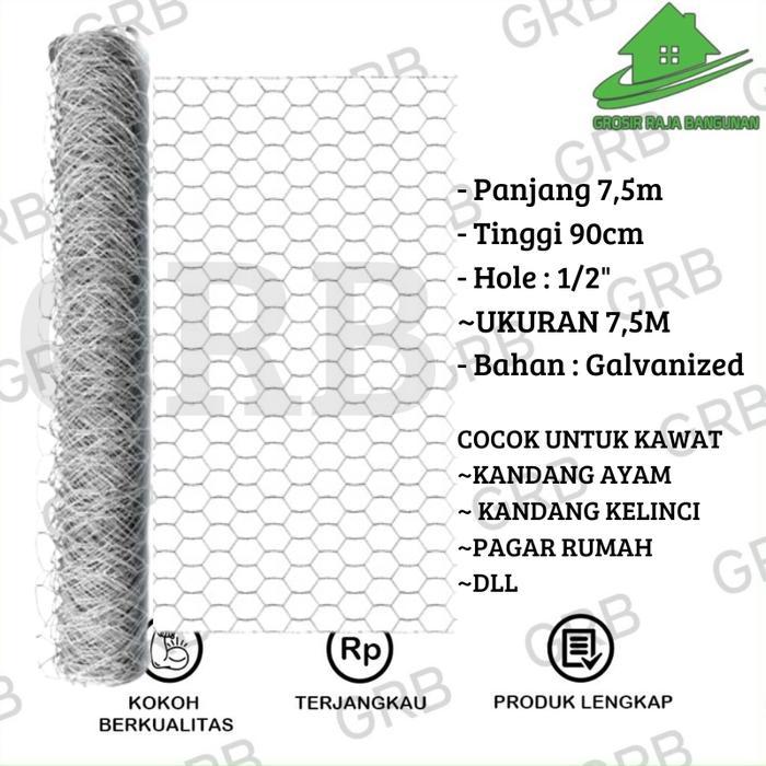Best Seller Kawat Loket Pvc Ram 1/2 1/4 Per Roll / Kawat Kandang / Kawat Ram Hijau Hijau (Pvc)