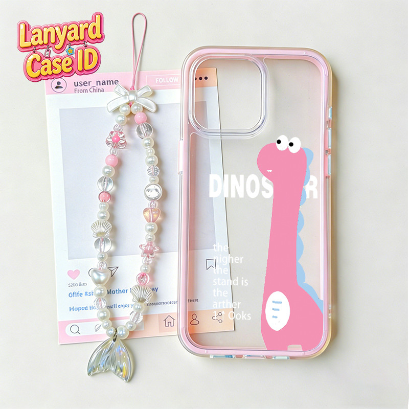 Lanyard 2 In 1 Dinosaurus Berleher Panjang Case Iphone 17 Pro Max 16 Pro Max 12 Pro 15 Pro 16 Plus 1