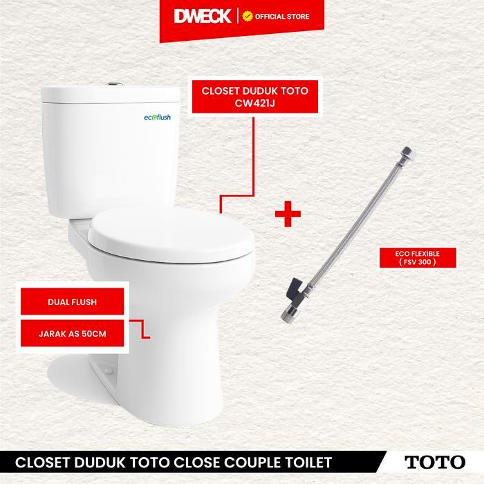 Closet Duduk TOTO CW421J / Kloset Duduk TOTO Original - CW421 BODY SET, SOFT CLOSE LOCAL
