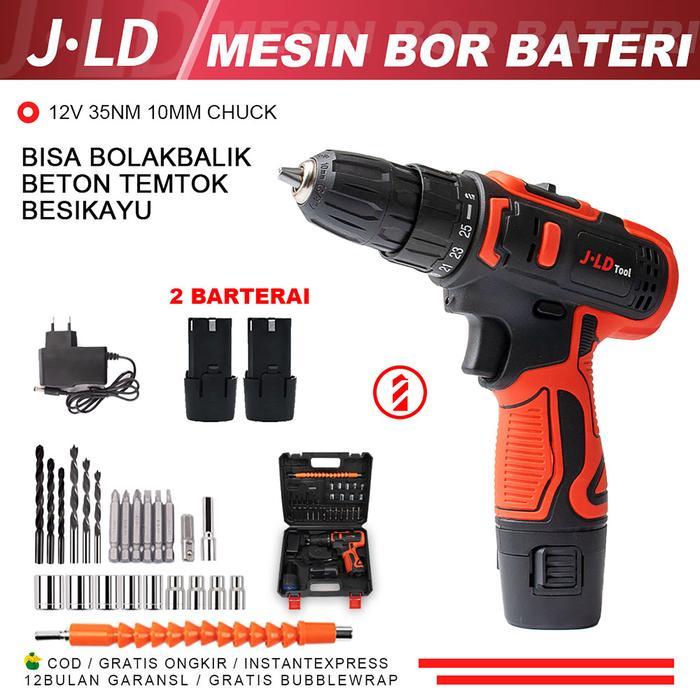 Krisbow Modern - Jld Mesin Bor Baterai 12V Cordless Bor Cas Murah 10Mm Chuck Include Tool Kits 24
