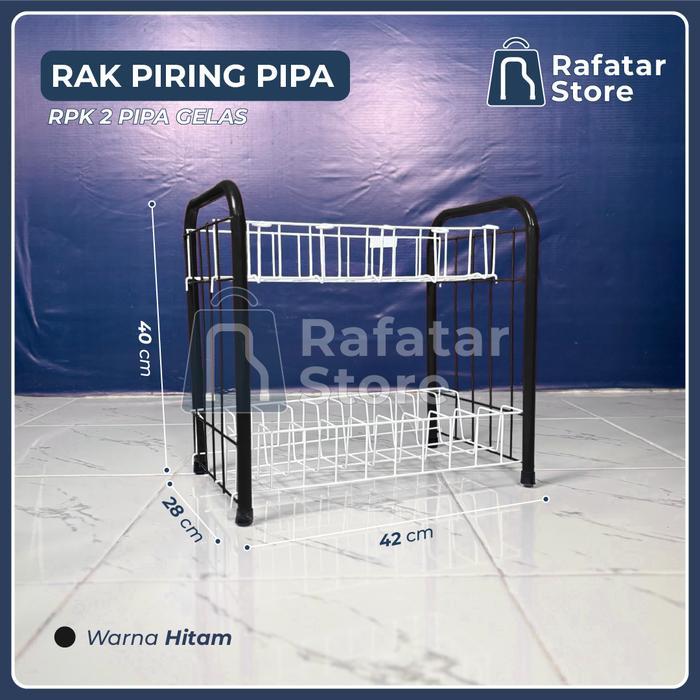 Rak Piring Susun 2 Pipa // Rpk 2 Pipa Gelas // Rak Piring Mini Wastafel Susun 2 // Rak Piring Dan