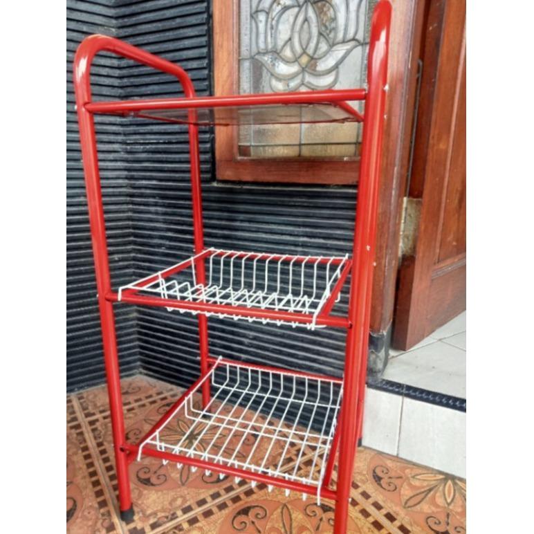 Rak Magicom /Rak Galon Susun 3/Rak Dispenser Susun 3 Besi Gelas