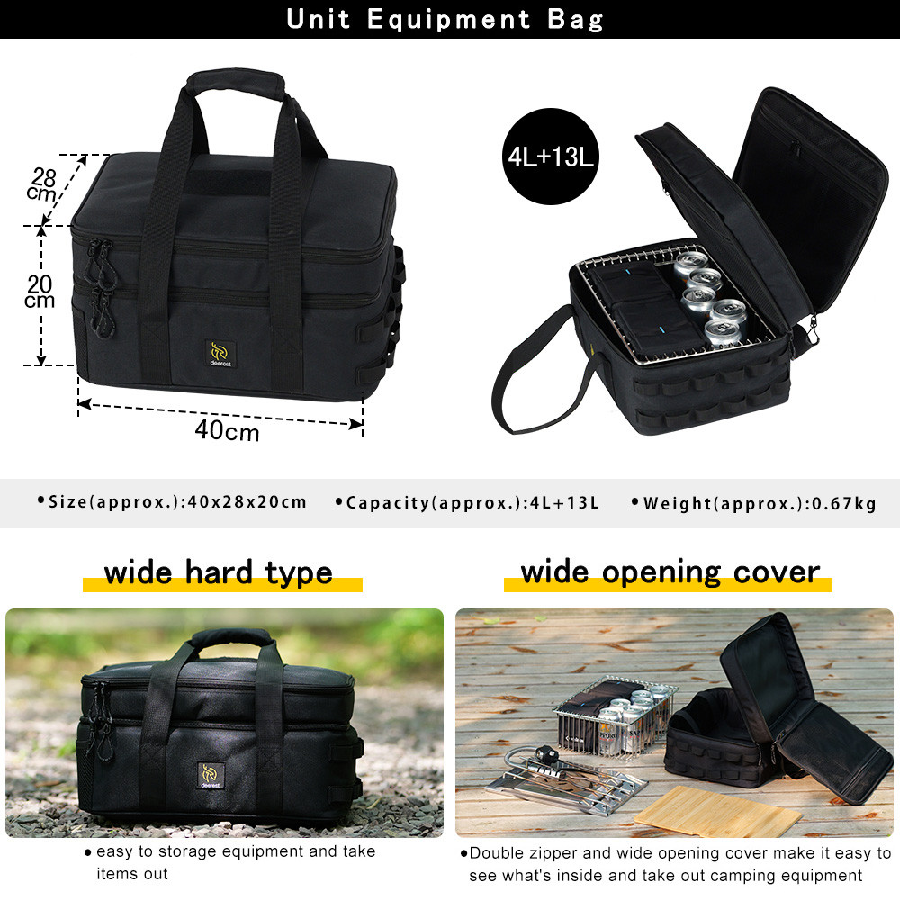 Deerest 2-layer Unit IGT Euipment Storage Bag 900D Oxford Cloth Outdoor Camping Portable Waterptoof