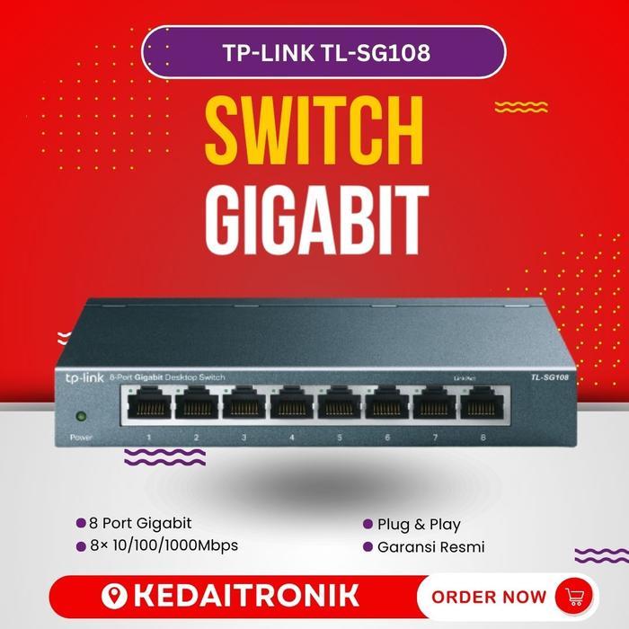 Terbaik Best Quality 100% Original Switch Hub Gigabit Tplink Tl Sg108 8 Port Gigabit Hub Tp Link