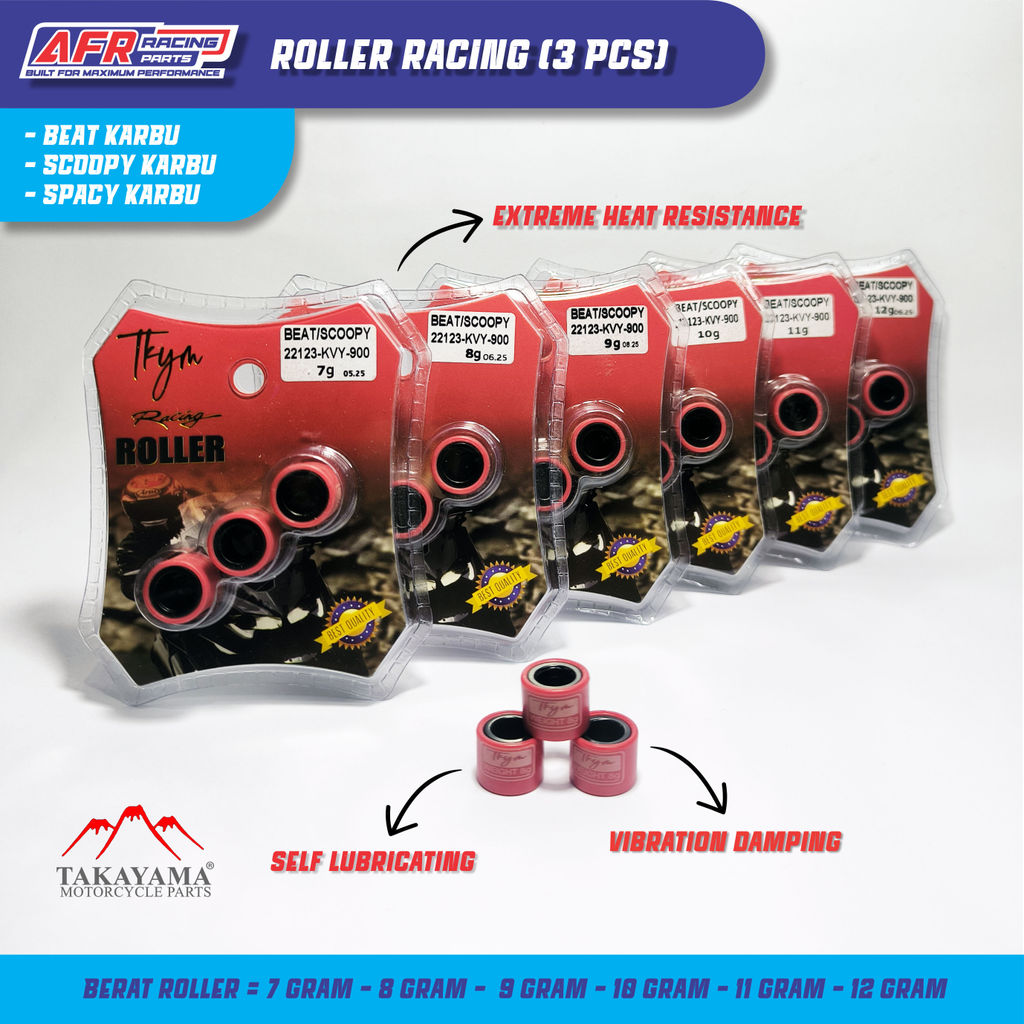 Roller CVT Racing Takayama Beat Scoopy Spacy Karbu Roller Variasi Upgrade Performa Motor