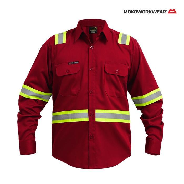 WEARPACK SAFETY MAROON LIME AIRFLOW MOKOWORKWEAR baju helm welder seragam welder