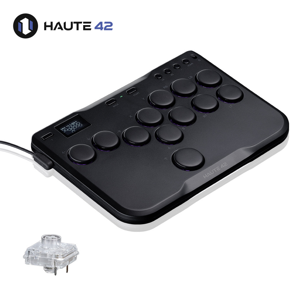 Haute42 Joystick Hitbox Fightstick Leverless Mini Arcade Controller For PC/PS3/PS4/Switch Leverless