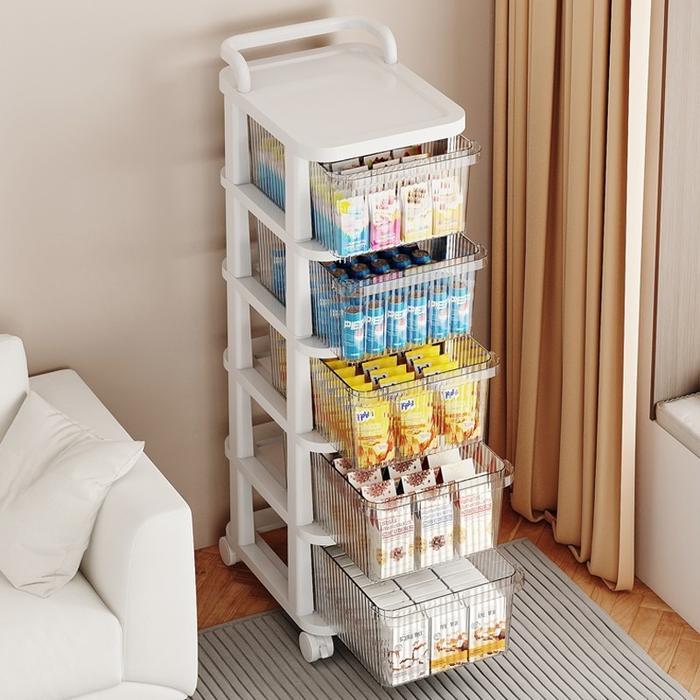 Rak Dapur Rak Troli Susun Tempat Penyimpanan Makanan Buah Snack Serbaguna Dengan Roda /Lemari