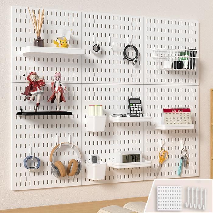 Set DIY Piring Dinding / Peg Hole Board/Piring Lubang / Rak Gantung Meja Kerja Dapur Rumah Lemari
