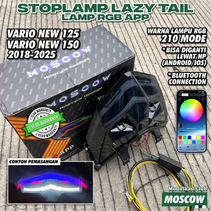 Lampu Rem Vario Led New Fullset Lampu Sen Lampu Stop Lazy Running Rgb 210 Mode By App Ios / Android
