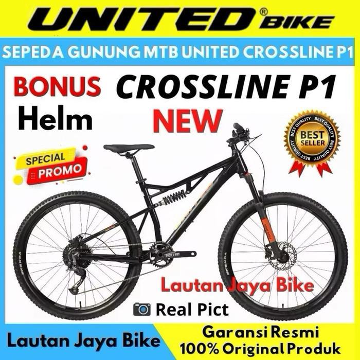 SEPEDA GUNUNG 27.5 MTB UNITED CROSSLINE P1 NEW - Hitam