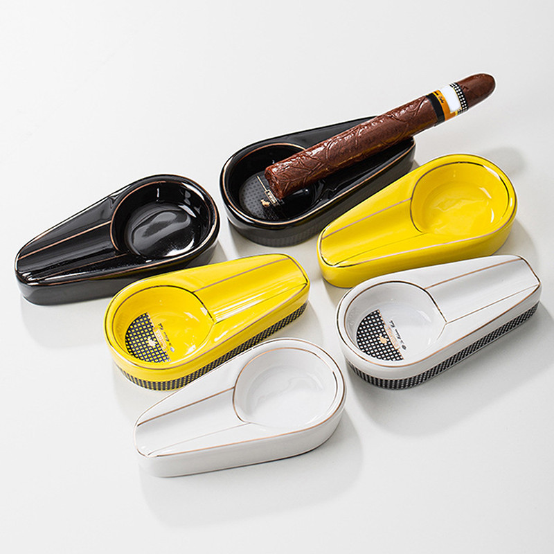 1pc Creative Cigar Ashtray, Ceramic Ashtray Creative Portable Cigar Accessories Unique Ceramic