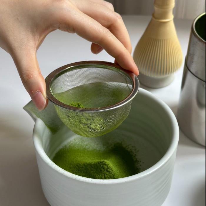Kontainer + Saringan Bubuk Matcha - Stainless Steel Container + Mesh