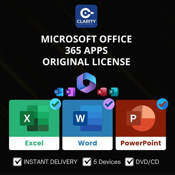 Microsoft Office 365 Original Genuine License 5 Devices - MS 365 Win/Mac/iOS/Android - Microsoft 365
