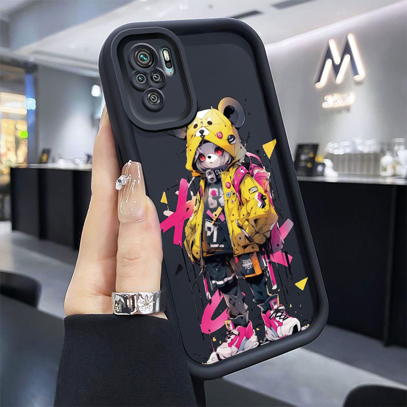 Casing Hp untuk Xiaomi Redmi Note 10 Note 10s Note 10 Pro Max POCO M5s Case Hoodie Beruang Kecil Kas