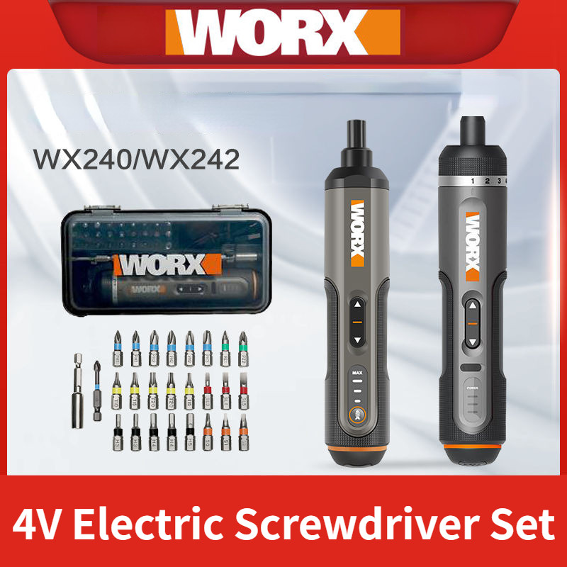 WORX 4V WX242 Set Obeng Listrik Manual Otomatis All-In-One Obeng Presisi Nirkabel Peralatan Listrik 
