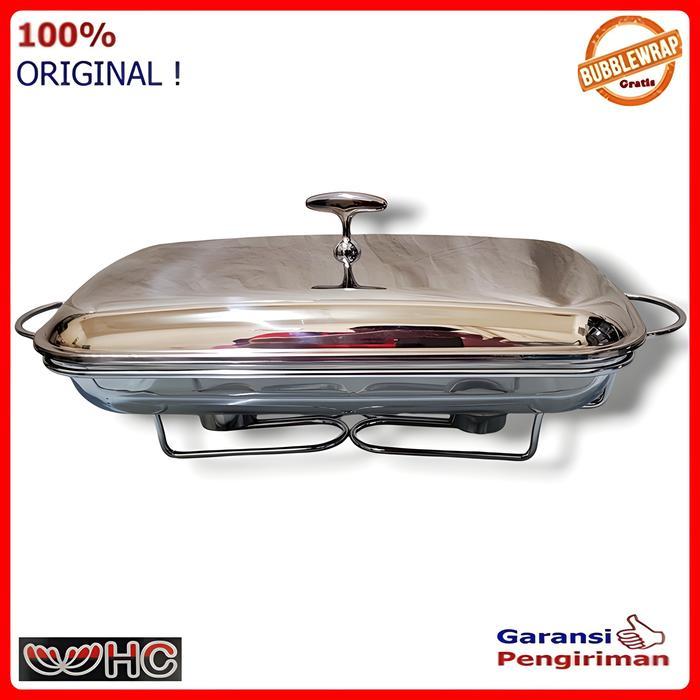 New Wadah Saji Kaca Anti Panas Wadah Saji Persegi Prasmanan Kaca 3Liter Kualitas Bagus