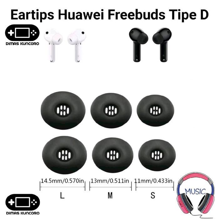 EARTIPS HUAWEI FREEBUDS TIPE D SILICONE SILICON EARTIP REPLACEMENT PENGGANTI HUAWEI FREEBUDS 6I 5I