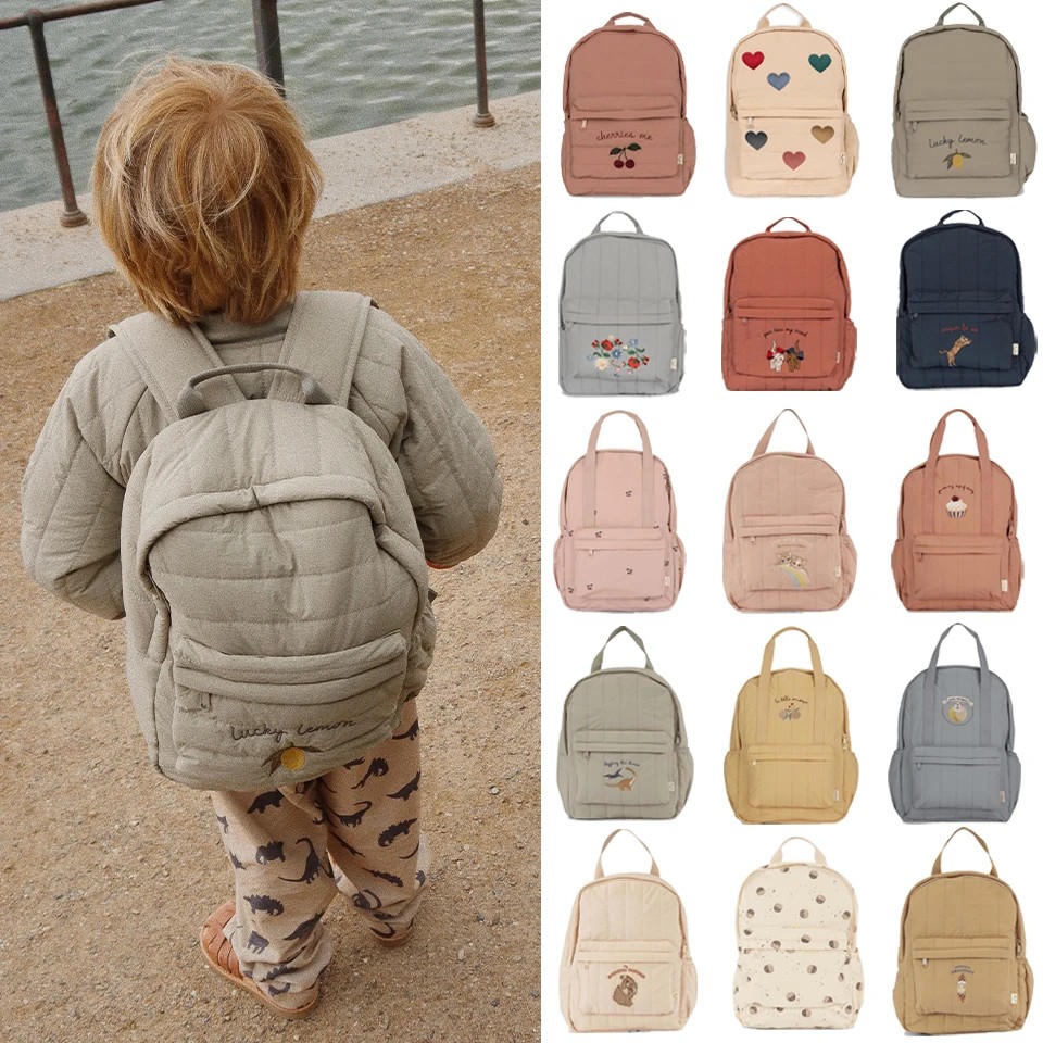 KS Brand Mommy Bag Travel Children Kid Cherry Backpack Primary Schoolbag Baby Waterproof Print
