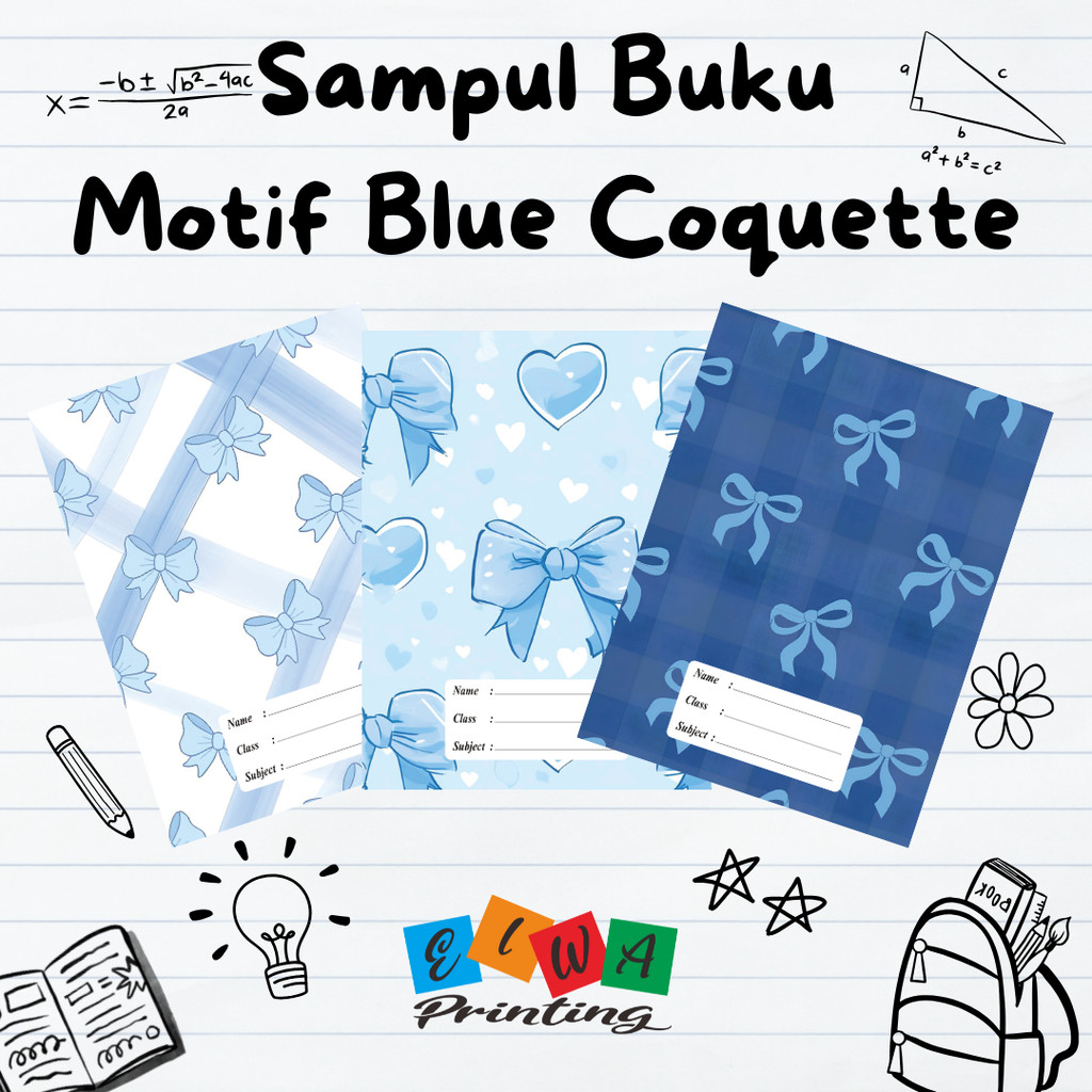 (ISI 8 LEMBAR)  SAMPUL BUKU TULIS SIDU CAMPUS BIGBOSS / SAMPUL BUKU MOTIF ESTETIK Blue Coquette / Sa