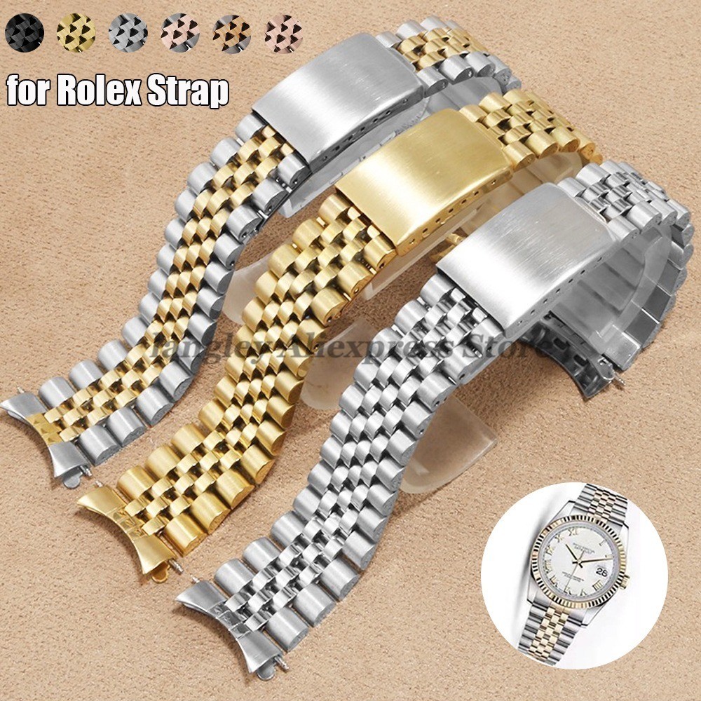 Luxury Curved End Watch Band For Rolex Datejust For Jubilee Stainless Steel Bracelet 18Mm 19Mm 20Mm