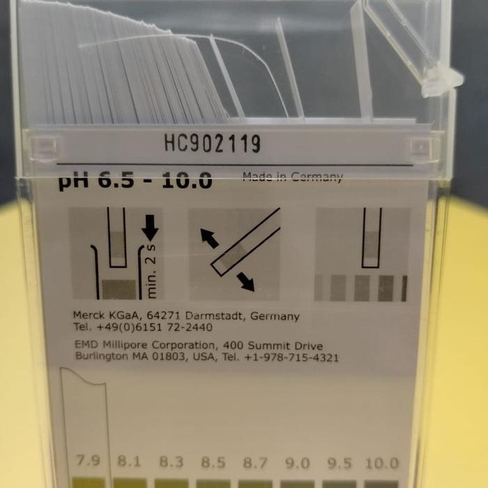 PH PAPER PH 6,5 - 10 MERCK. CAT.109543. 100 STRIP / PACK