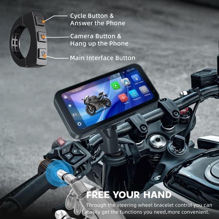 Dashcam Motor Dengan Wireless Carplay / Android Auto