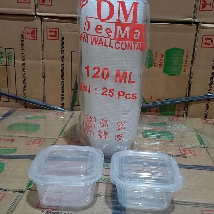 Thinwall DM Kotak Square 120 ml / Kotak Makan Plastik