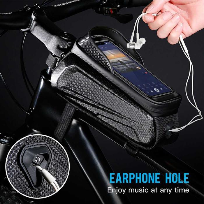 Paling Di Cari  Takezero Tas Sepeda Smartphone Holder Earphone Hole Waterproof - Tz47