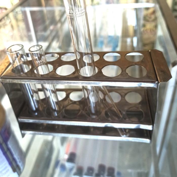 SALE Rack Test Tube Stainless Steel Lokal Rak Tabung Reaksi TERMURAH