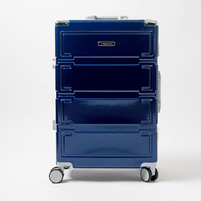 Koper Hardcase Aluminum Polo City No Zipper Size Bagasi 24 Inch - 7002