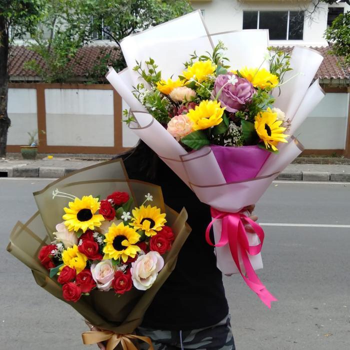 Buket bunga plastik buket artificial bunga plastik buket mawar plastik